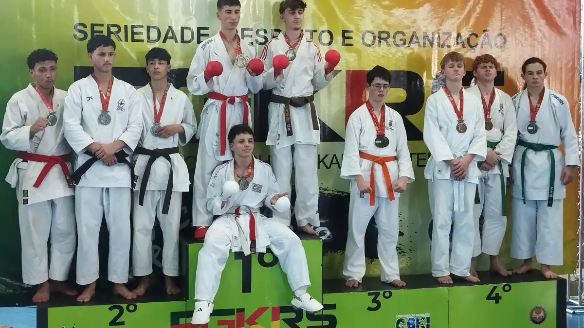 Pódium do Kumite — Copa RS de Karatê Interestilos 2026