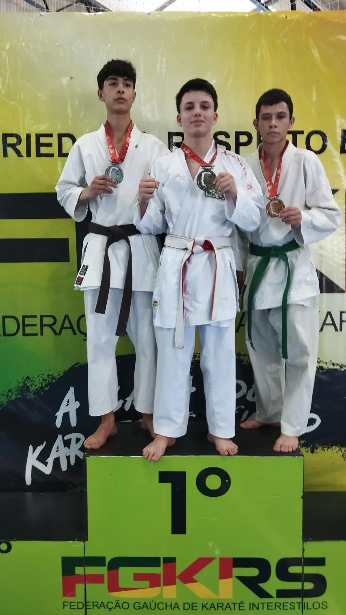 Pódium do Kumite — Copa RS de Karatê Interestilos 2026