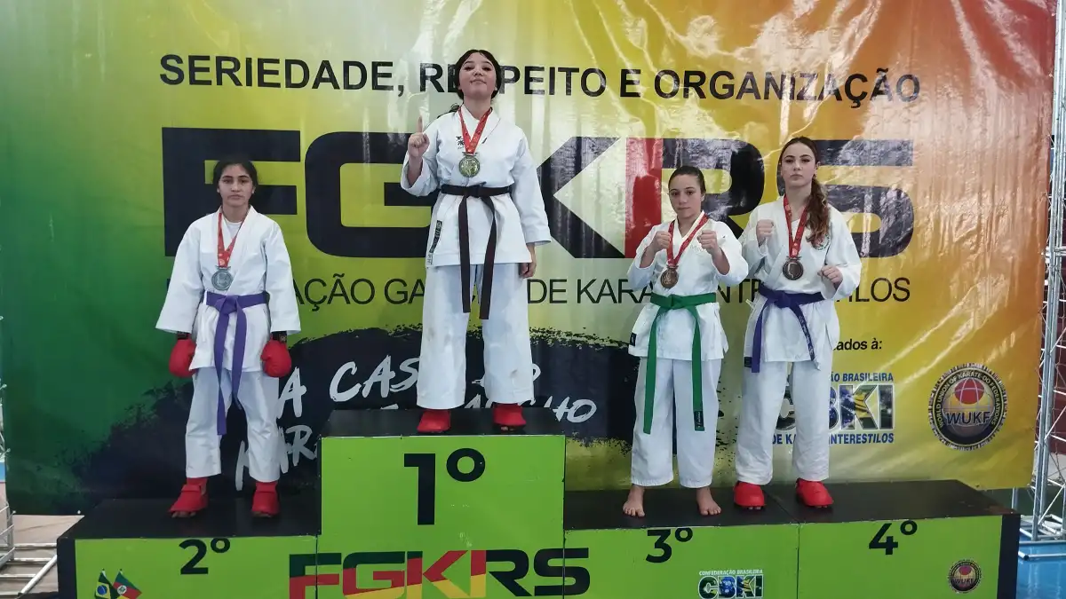 Pódium do Kumite — Copa RS de Karatê Interestilos 2026