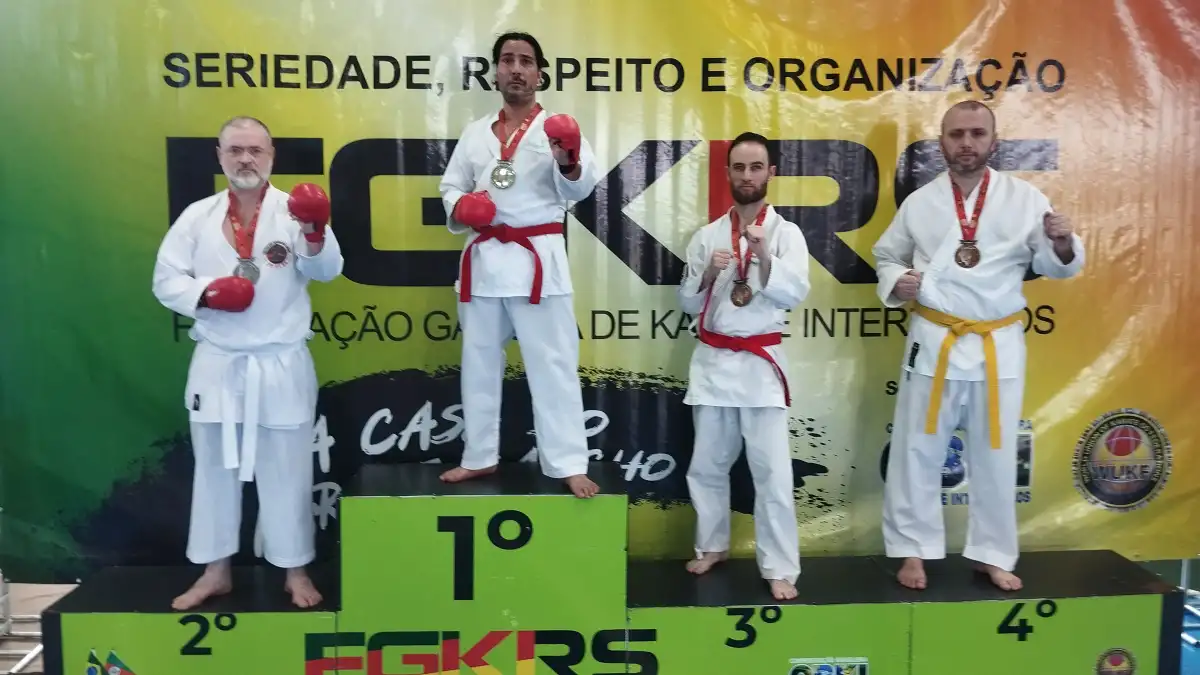Pódium do Kumite — Copa RS de Karatê Interestilos 2026