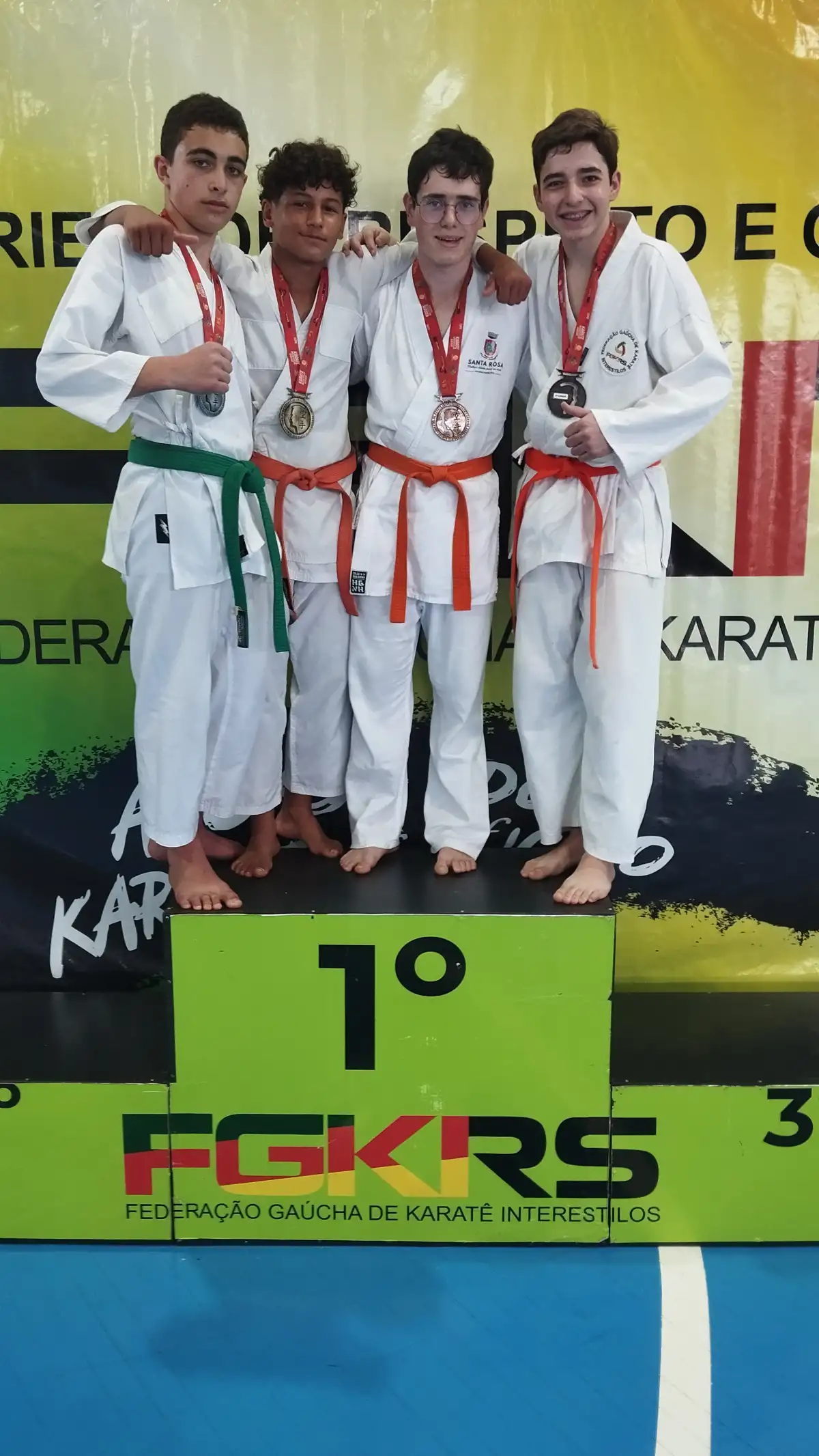 Pódium do Kumite — Copa RS de Karatê Interestilos 2026