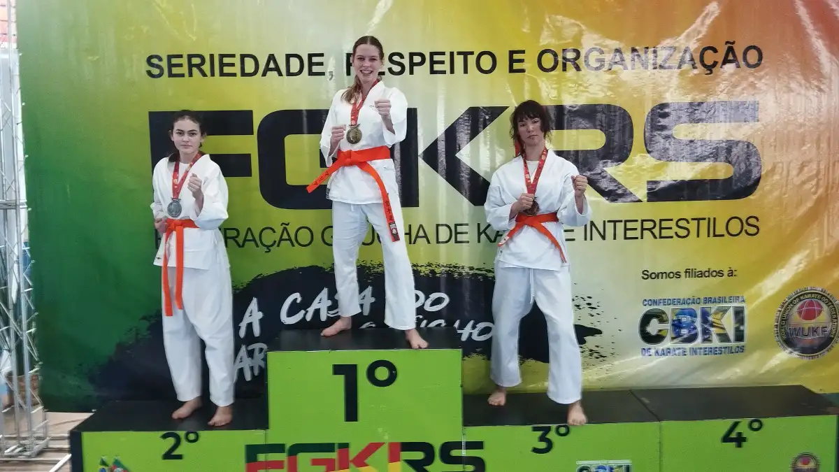 Pódium do Kumite — Copa RS de Karatê Interestilos 2026