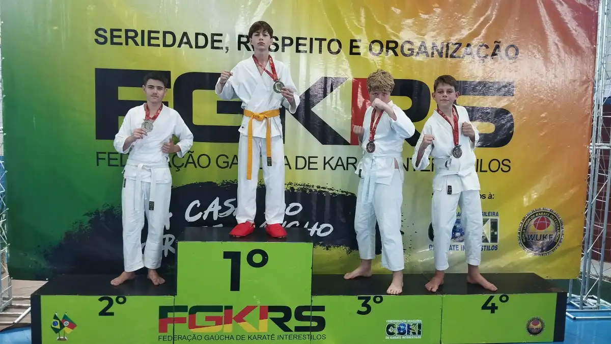 Pódium do Kumite — Copa RS de Karatê Interestilos 2026