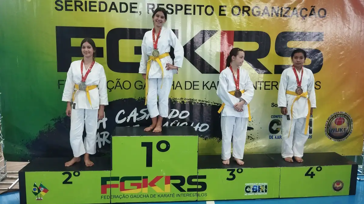 Pódium do Kumite — Copa RS de Karatê Interestilos 2026