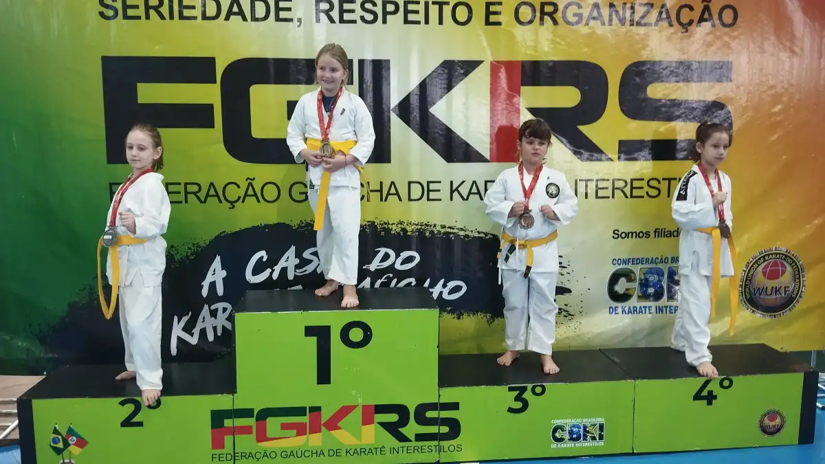 Pódium do Kumite — Copa RS de Karatê Interestilos 2026