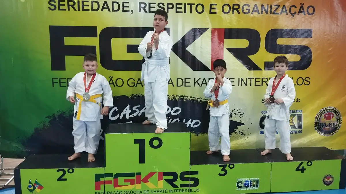 Pódium do Kumite — Copa RS de Karatê Interestilos 2026